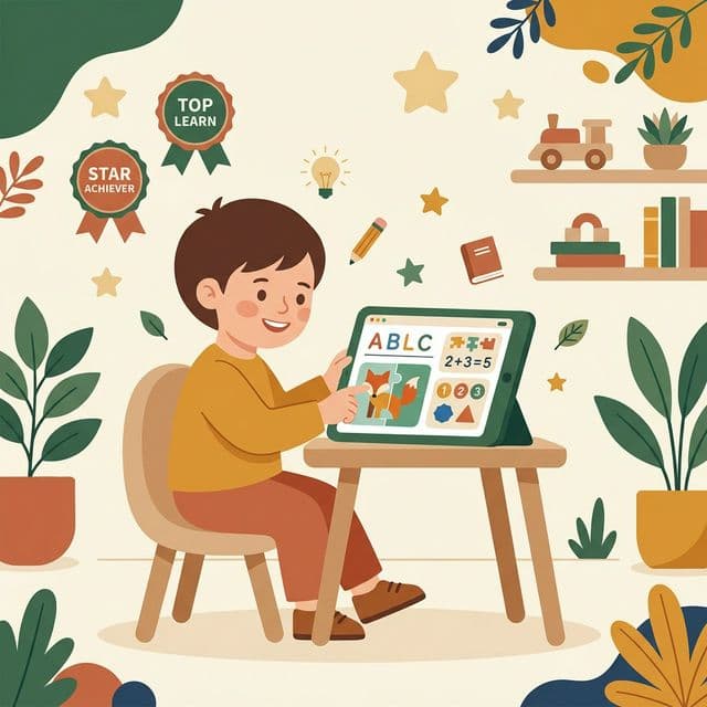 Child happily learning on Montiora